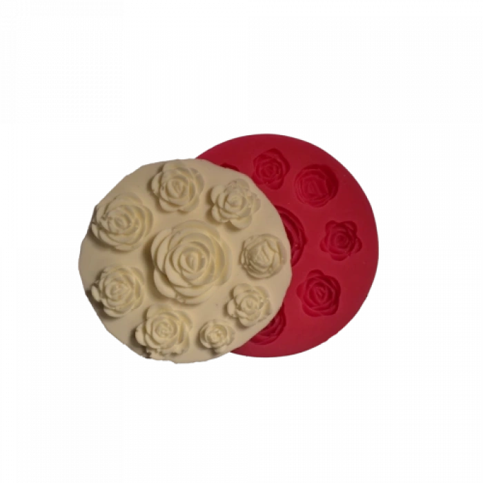 Cesil Dokuzlu Gül Silikon Kalıp 10*10 cm