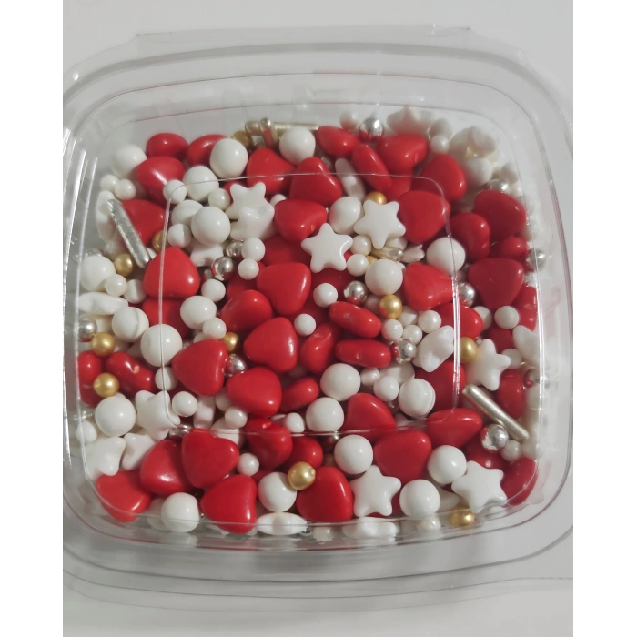 Süsleme Şekeri Sprinkles Draje 100 Gr Kalpli