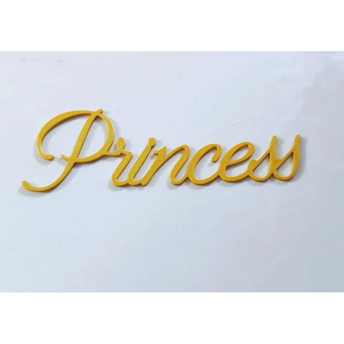 Princess 3d Gold Baskı Gold Gümüş Seçenekli 12 cm