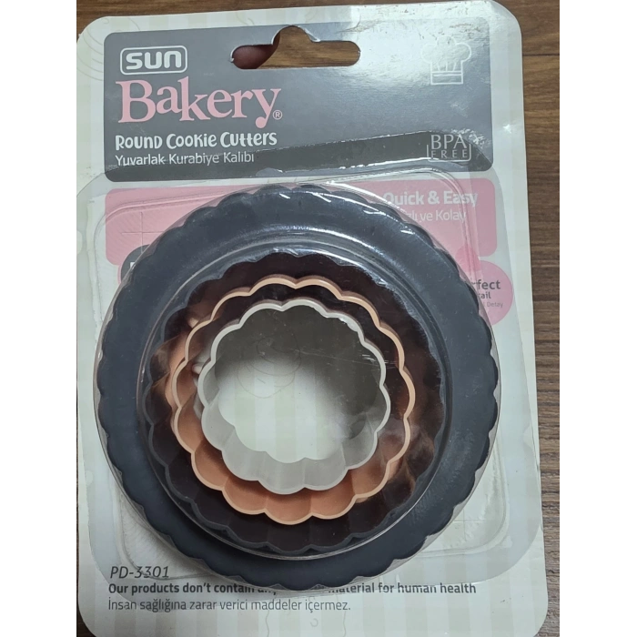 Plastik kurabiye kesici set yuvarlak 4 lü