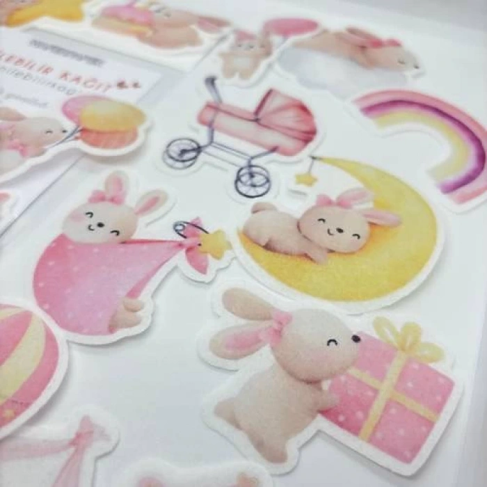 Yenilebilir Kağıt Hazır Kesilmiş Baby Girl Tema