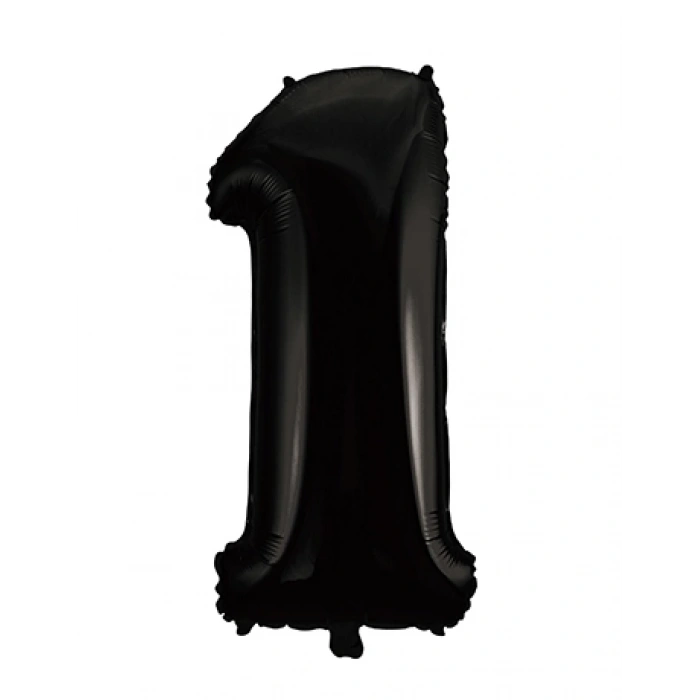 Folyo Balon 66 Cm Siyah Rakam 1 Helyuma Uygun