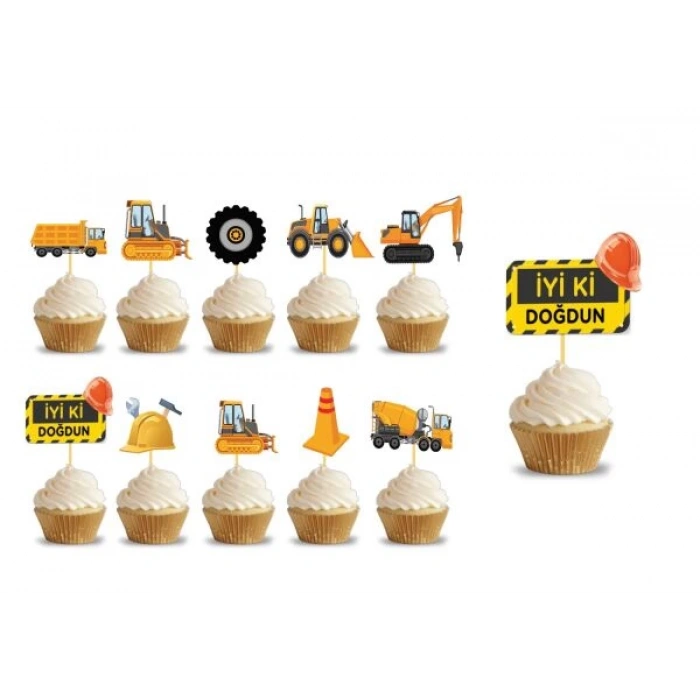 Kürdan İnşaat İş Makineleri Temalı 10 Parça