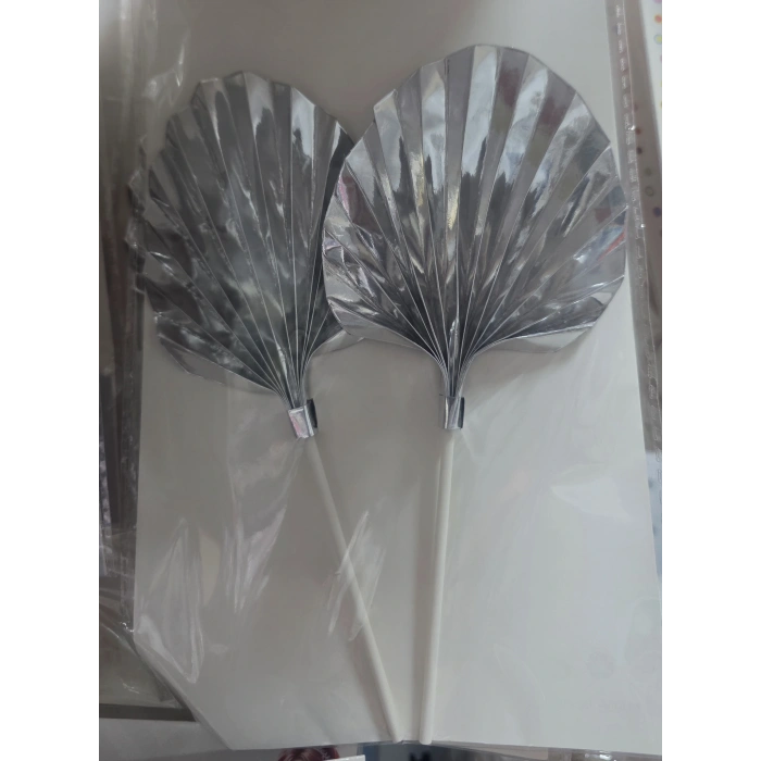 Dekoratif Pasta Üstü Süs Yelpaze Gold Gümüş Bronze Seçenekli