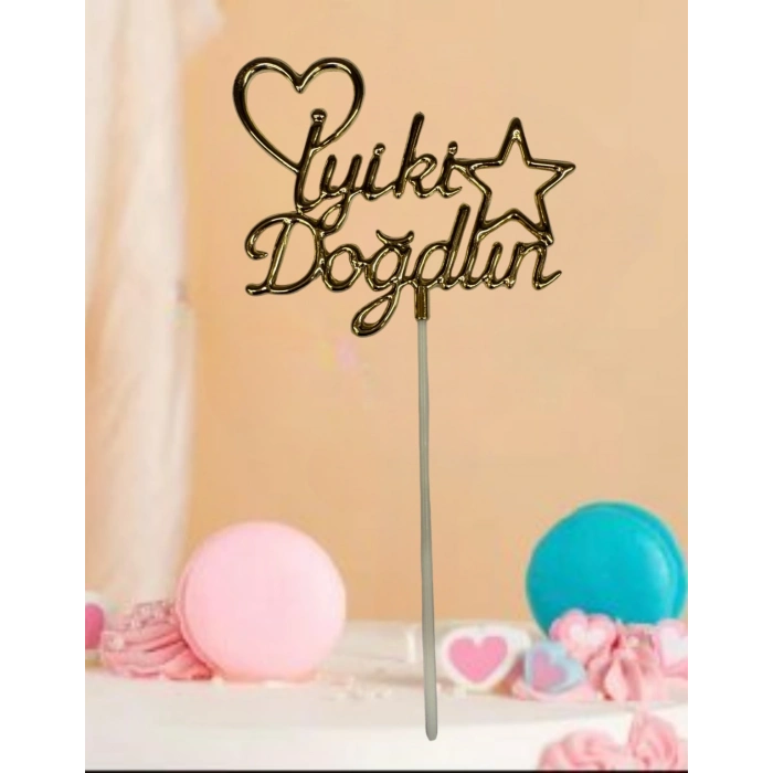 İyi ki Doğdun Pasta Üstü Mika Yazı Süs (renk seçenekli)