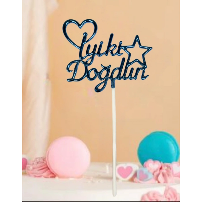 İyi ki Doğdun Pasta Üstü Mika Yazı Süs (renk seçenekli)