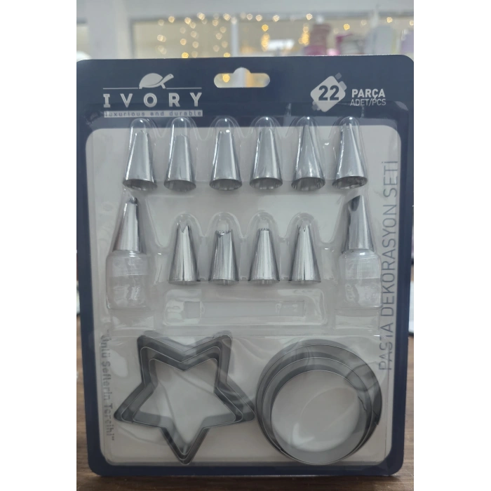 22 Parça Pasta Dekorasyon Seti Krema Seti