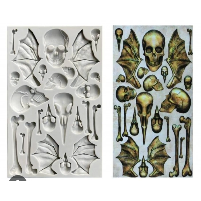 Cadılar Bayramı Kuru Kafa Kemik Silikon Kalıp