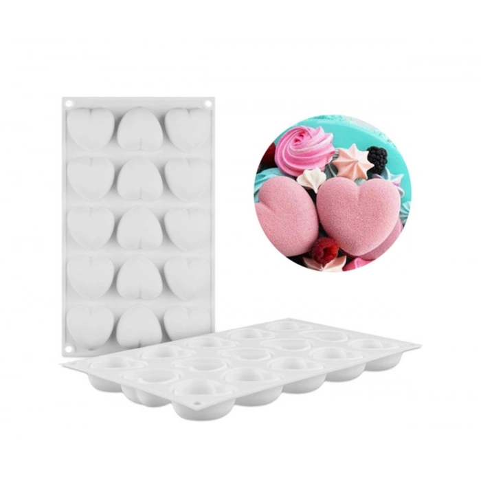 15 li Kalp Silikon Kalıp