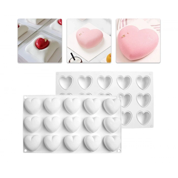 15 li Kalp Silikon Kalıp