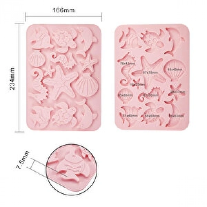 Deniz Canlıları Silikon Kek Çikolata Jelibon Kalıbı