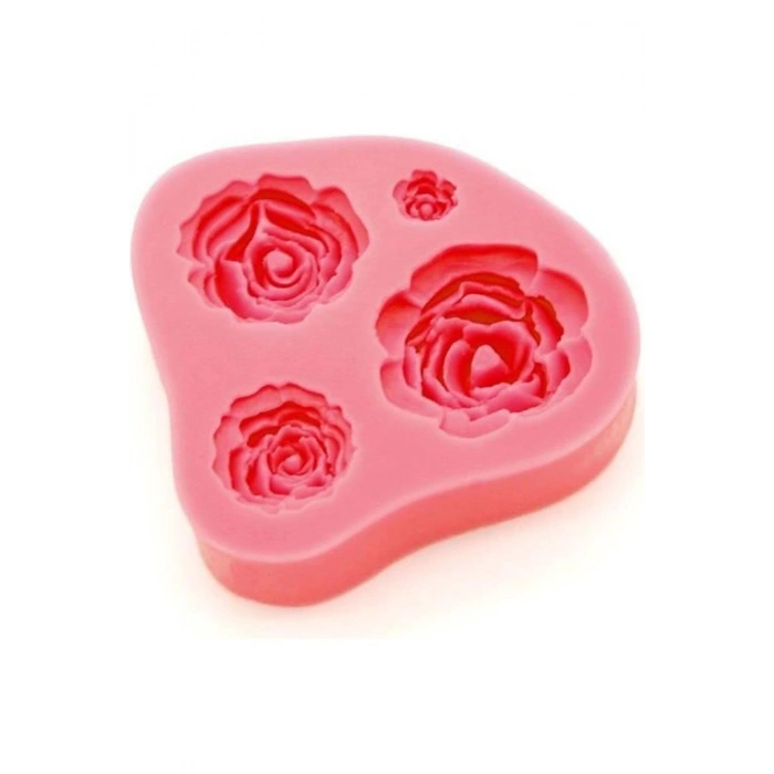 4 lü Çiçek Gül Silikon Kalıp