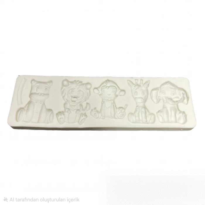 Safari Hayvanları Silikon Kalıp Fil Zürafa Aslan Maymun