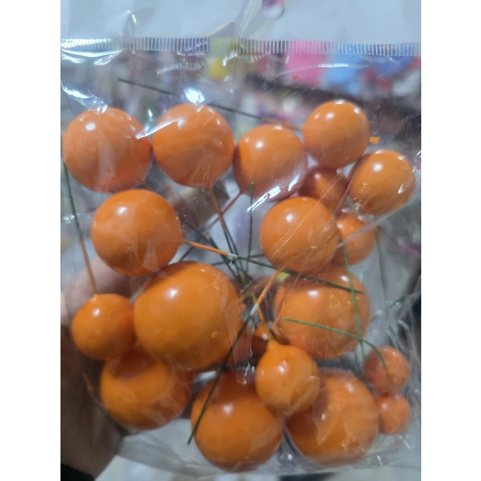 Turuncu Pasta Üstü Top Süs 1 paket