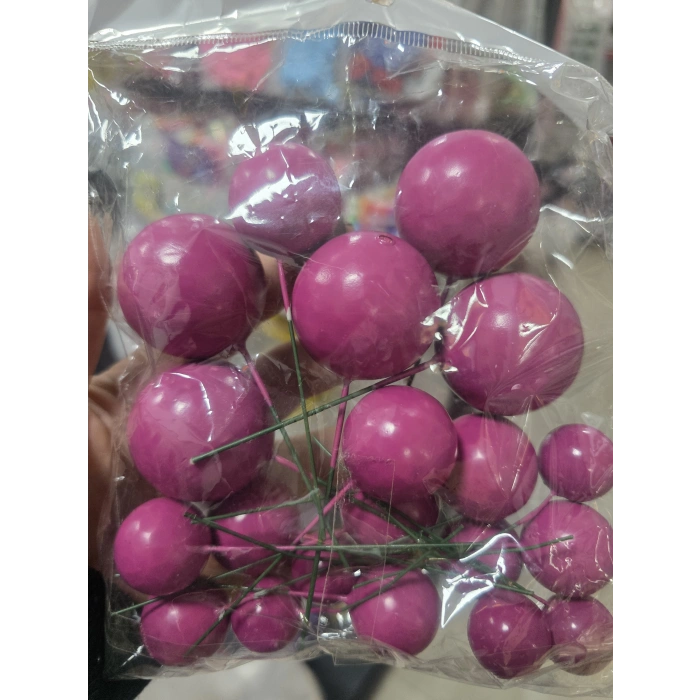 Koyu Pembe - Fuşya Pasta Üstü Top Süs