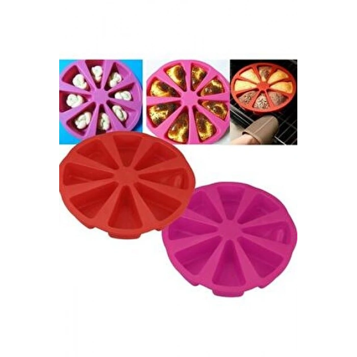 Havuç Dilimli Silikon Kek Kalıbı 8li