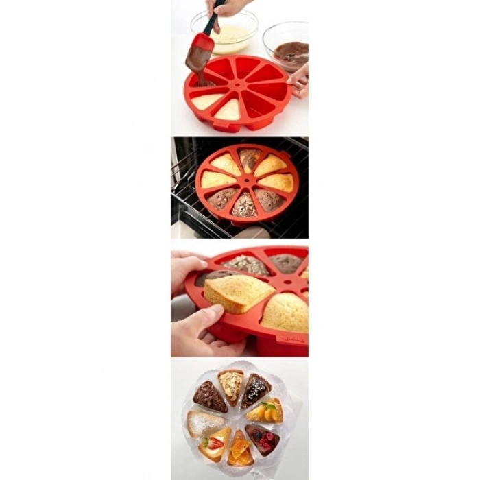 Havuç Dilimli Silikon Kek Kalıbı 8li