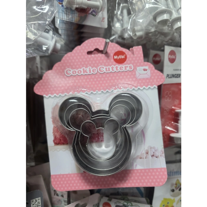Fare Mickey Minnie Mouse Metal Kurabiye Kesici 4 lü