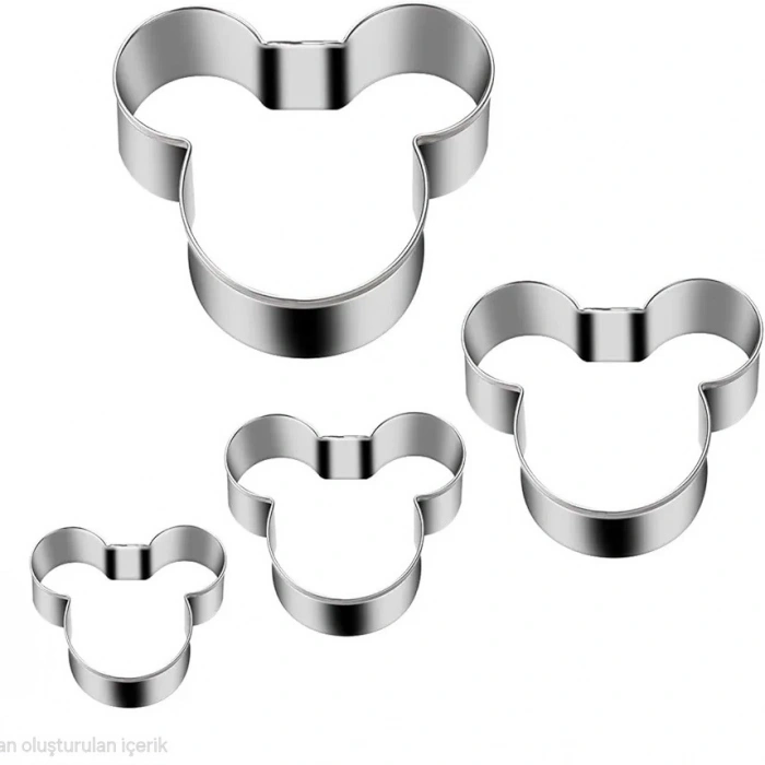 Fare Mickey Minnie Mouse Metal Kurabiye Kesici 4 lü