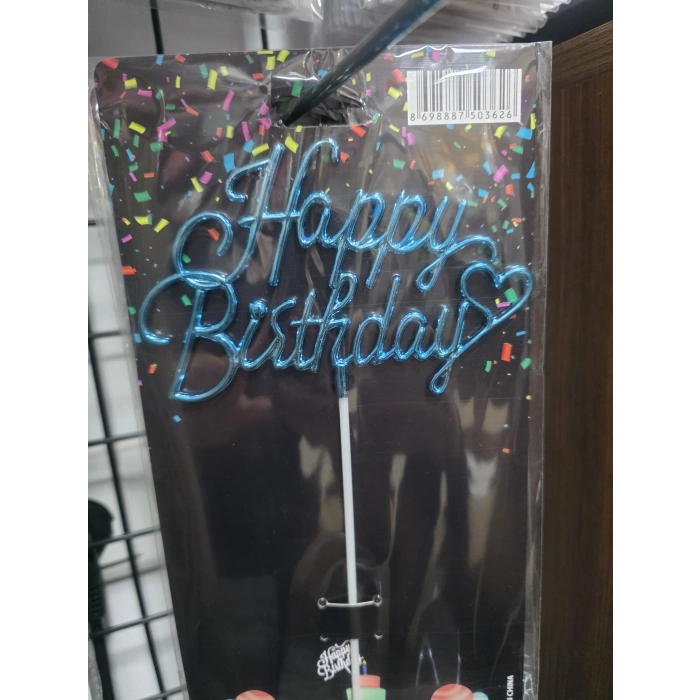 Mika Pasta Üstü Süs Happy Birthday (renk seçenekli)