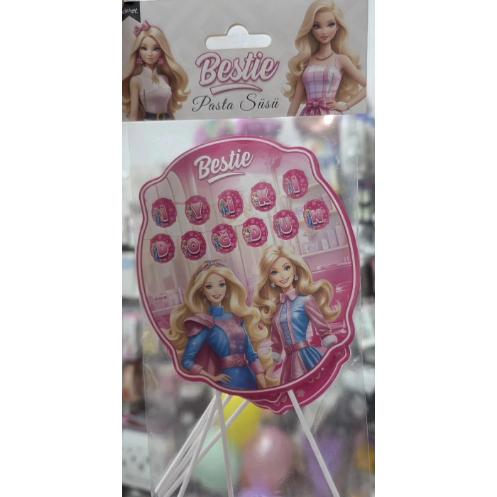 Barbie Bestie Pasta Üstü Çubuklu Süs