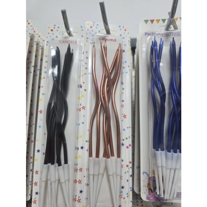 Bronze Bronz rengi Dalgalı Kıvrık Mum 16 cm 6 lı