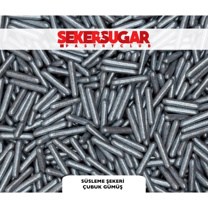 Şeker Sugar Süsleme Şekeri Çubuk Gümüş 100 gr (Arjantin şeker değildir)