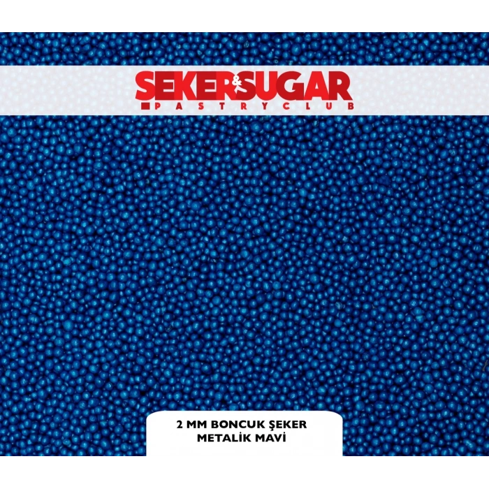 Şeker Sugar Parlament Mavisi 2 mm Boncuk Şeker 100 gr