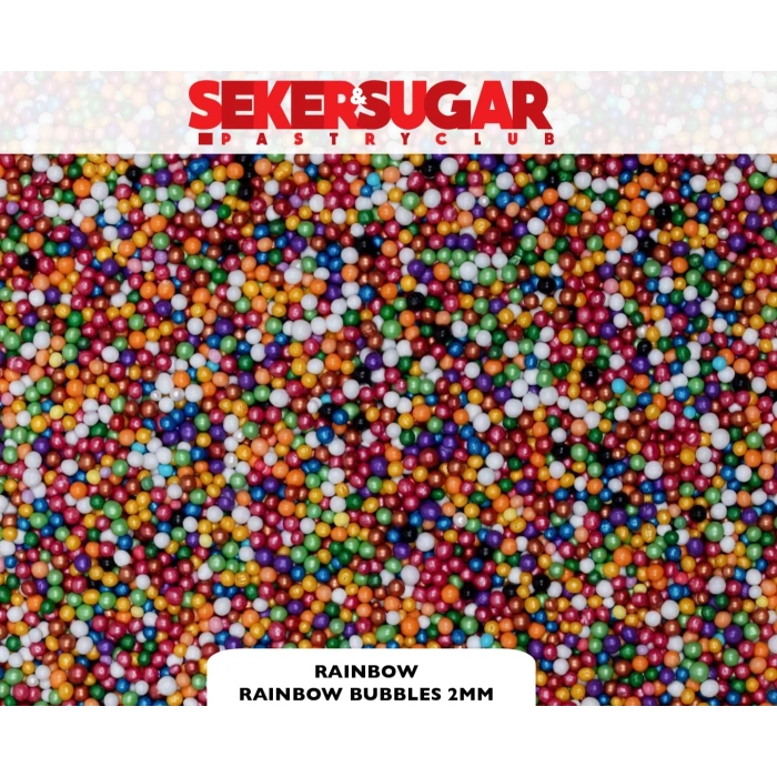 Şeker Sugar Rainbow Bubbles Karışık Renk Şeker 2 mm 100 gr