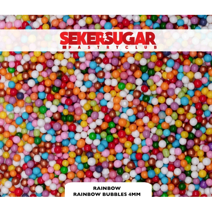 Şeker Sugar 4 mm Rainbow Gökkuşağı Karışık Şeker Mix 100 gr