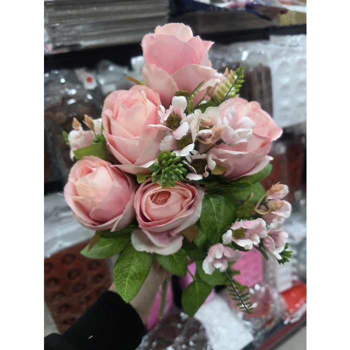 Yapay Çiçek Şakayık Gül Buketi