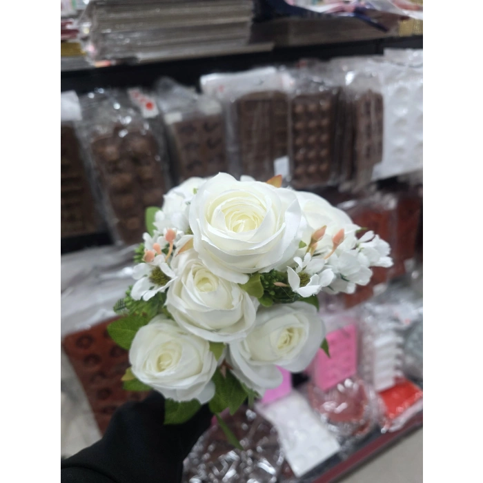 Yapay Çiçek Beyaz Gül