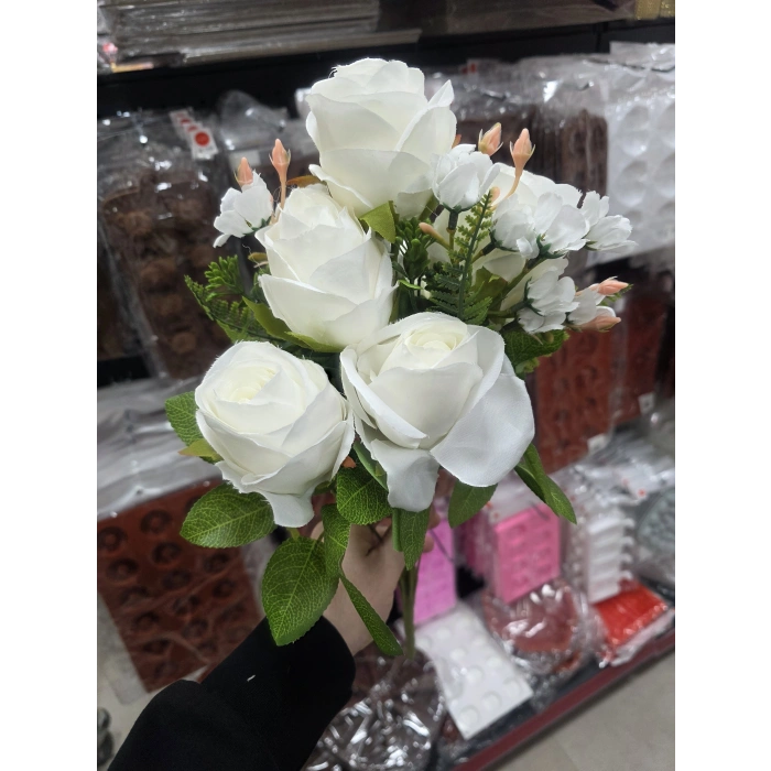 Yapay Çiçek Beyaz Gül