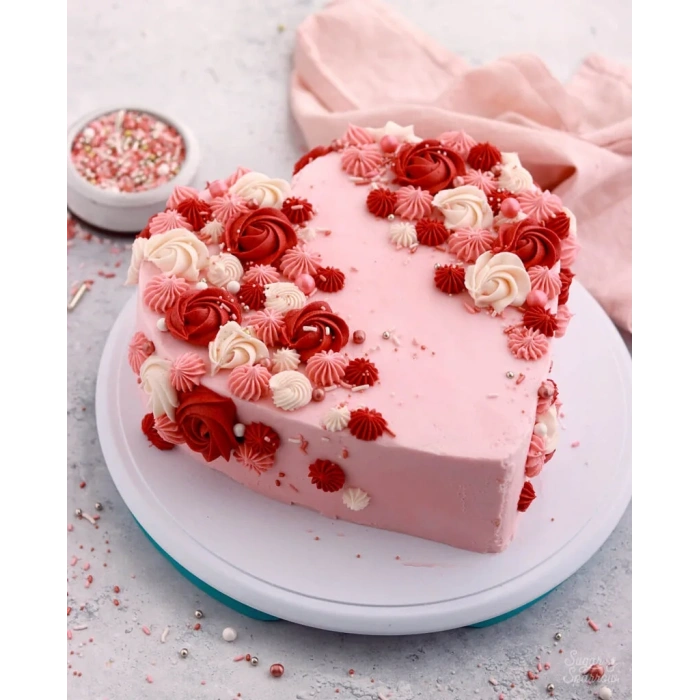 4 lü Kalp Pandispanya Kek Kalıp Çember Set Yükseklik 10 cm