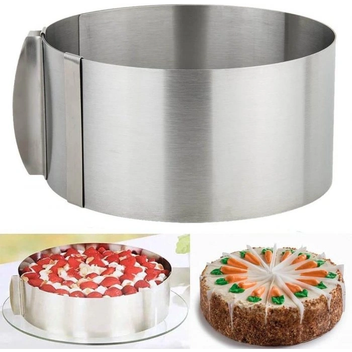 Ayarlanabilir Yuvarlak Pandispanya Kek Kalıbı Çember Yükseklik 10 cm 16x30 cm