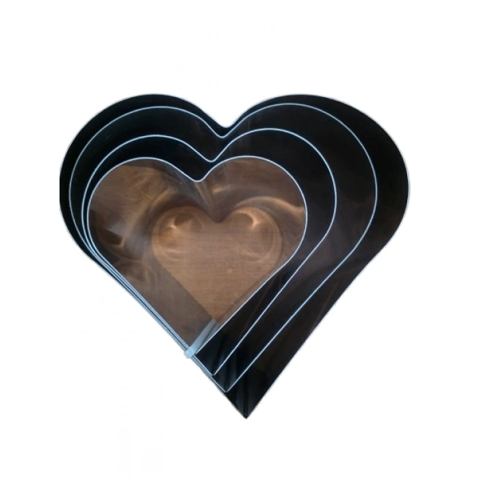 4 lü Kalp Set Pandispanya Kek Kalıbı Yükseklik 15 cm