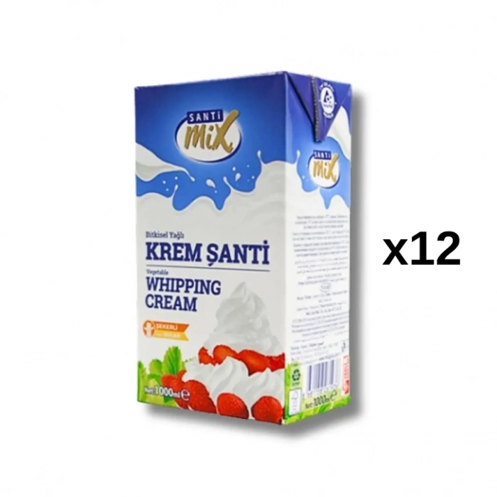 12 Adet Şanti Mix UHT Şekerli Bitkisel Sıvı Şanti % 26 Yağ