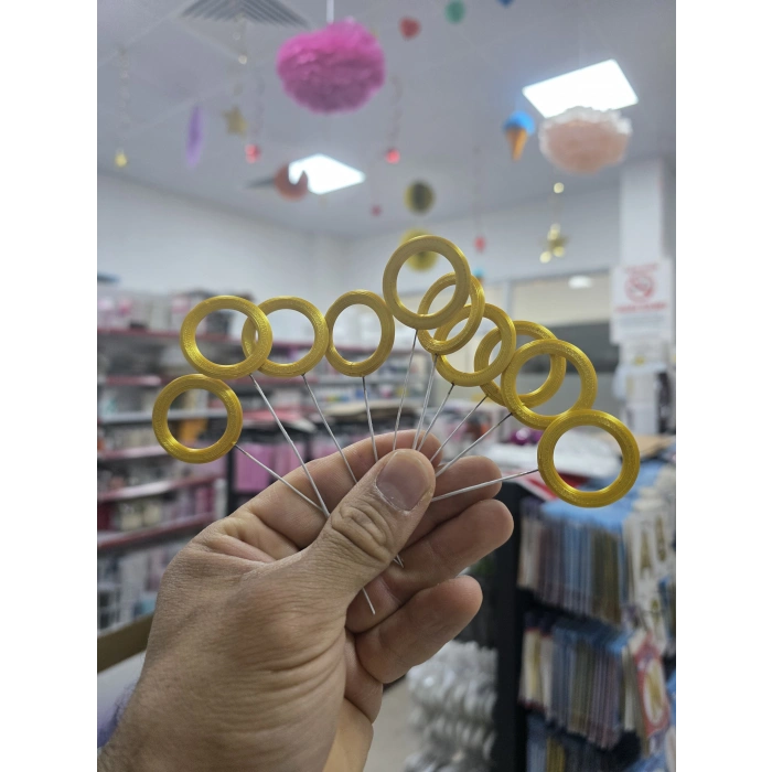 Sonic Gold Çember Figür 3d 1 paket 10 adet