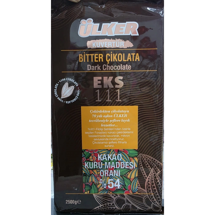 Ülker Bitter Kuvertür Eks 111  %54 Kakao 2.5 kg