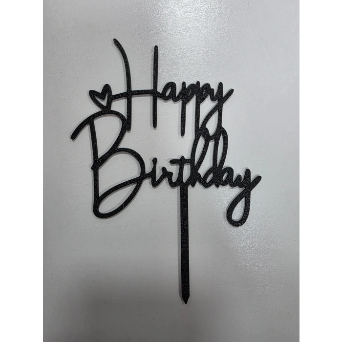 Happy Birthday 3d Filament Baskı Çubuklu Pasta Üstü Süs Renk Seçenekli