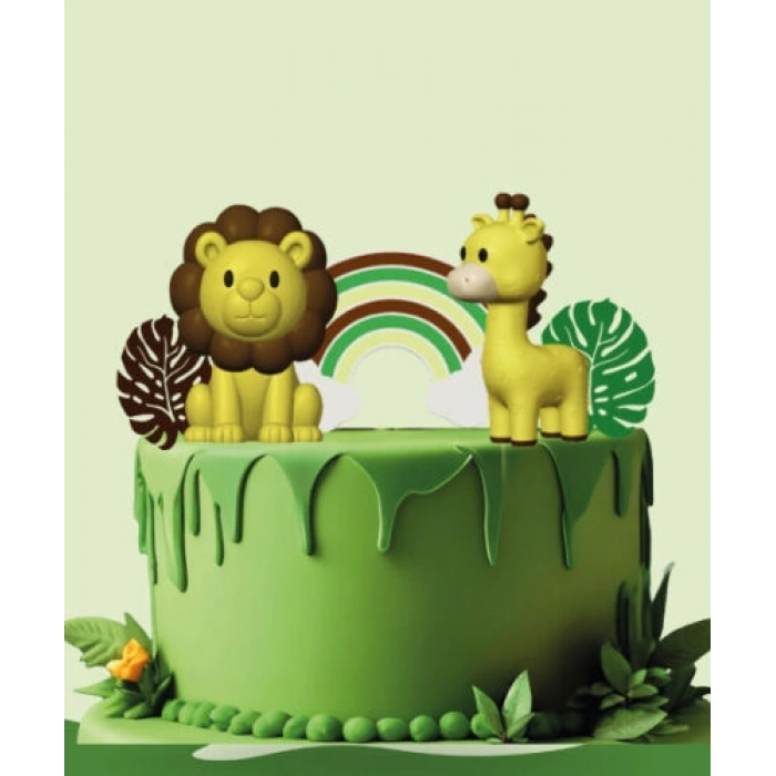 Pasta Üstü 3D Tasarım Ürünler Safari Model 5 Parça