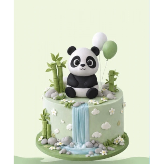 Pasta Üstü 3D Tasarım Ürünler Panda Model 9 Parça