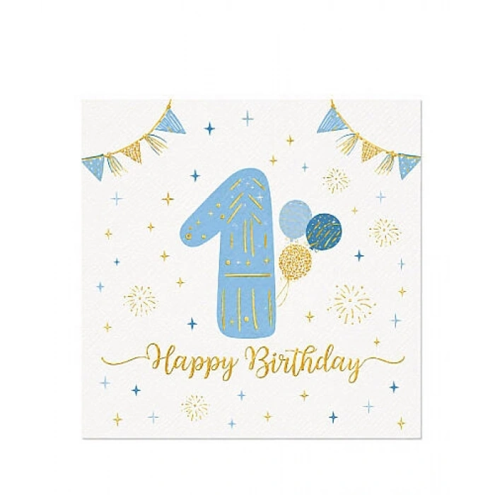 Kağıt Peçete Varaklı 1 Yaş Mavi 20 Parça