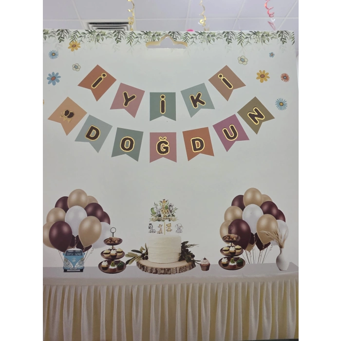 İyiki Doğdun Banner Retro Altın