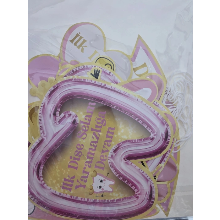 Diş Temalı Dekoratif Banner Pembe