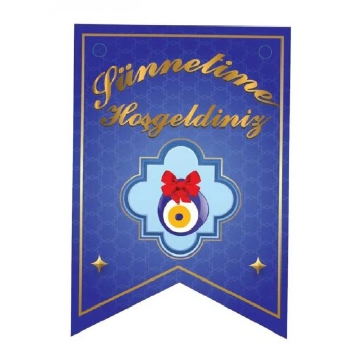 Kağıt Banner Sıralı Kırlangıç Model Sünnetime Hoşgeldiniz