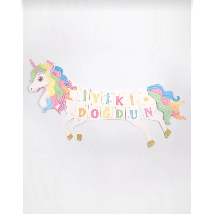 Çok Renkli Unicorn Banner