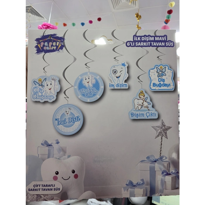 İlk Dişim Mavi 6 lı Sarkıt Tavan Süs