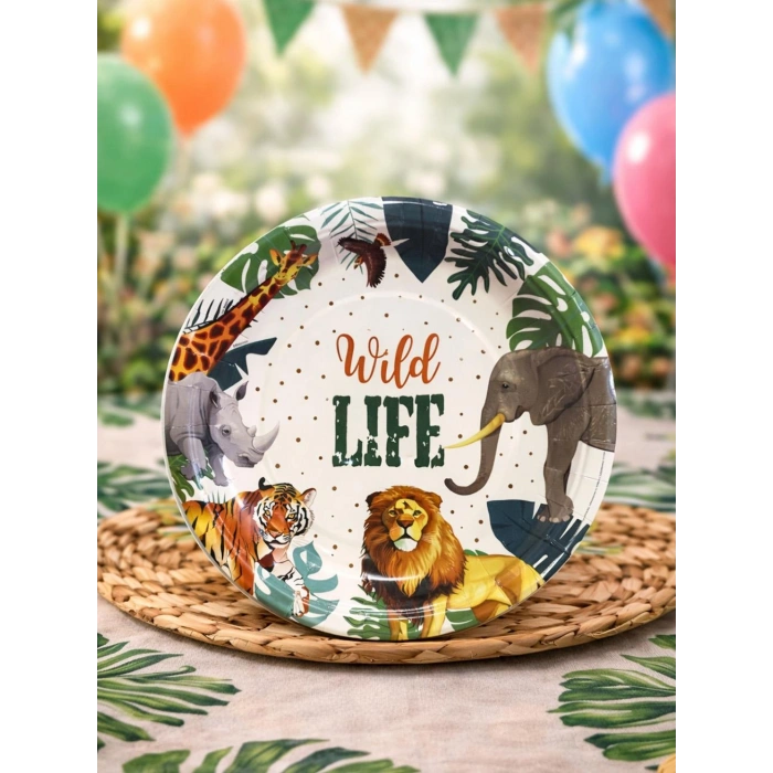 Safari Karton Tabak 8 li Wild Life 23 cm