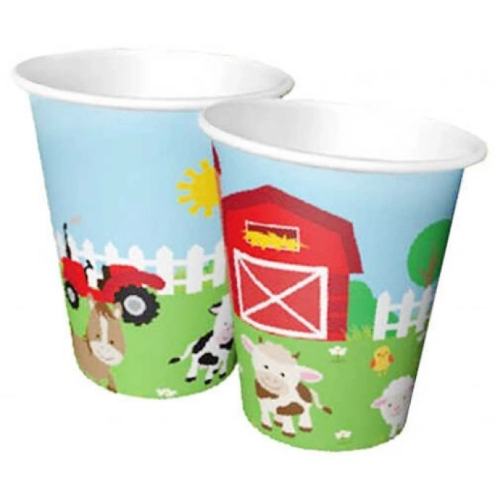 Çiftlik Temalı Karton Bardak 8 li